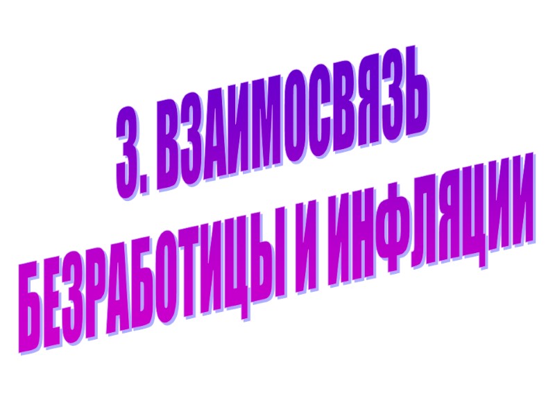 3. ВЗАИМОСВЯЗЬ  БЕЗРАБОТИЦЫ И ИНФЛЯЦИИ